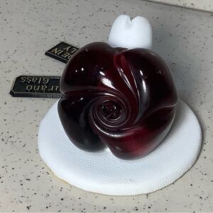 Murano Glass deep, purple, or red Rose Sculpture ring